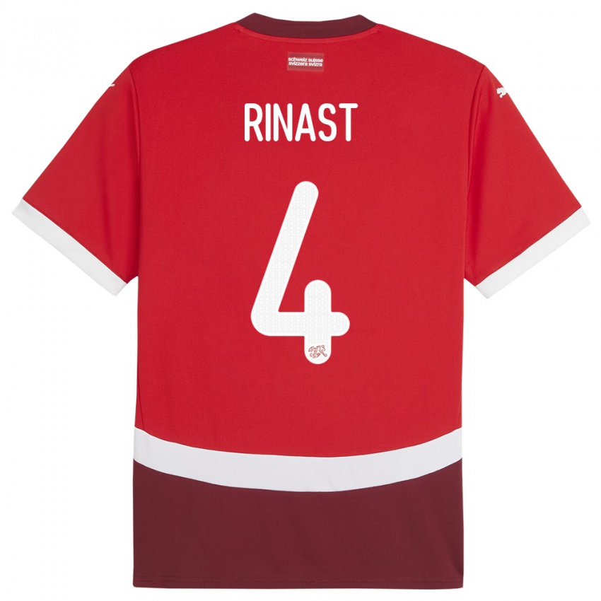 Niño Camiseta Suiza Rachel Rinast #4 Rojo 1ª Equipación 24-26 La Camisa Argentina