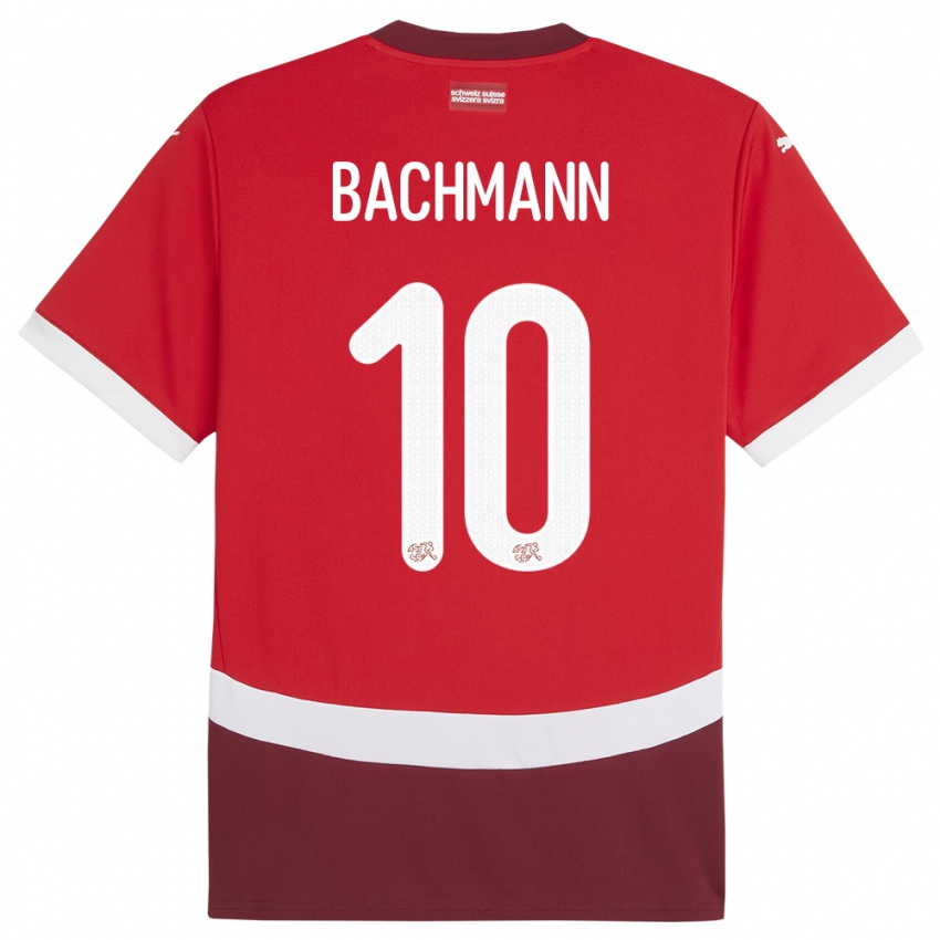 Niño Camiseta Suiza Ramona Bachmann #10 Rojo 1ª Equipación 24-26 La Camisa Argentina