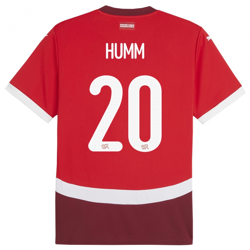 Niño Camiseta Suiza Fabienne Humm #20 Rojo 1ª Equipación 24-26 La Camisa Argentina