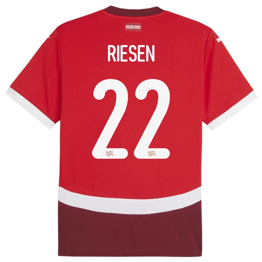 Niño Camiseta Suiza Nadine Riesen #22 Rojo 1ª Equipación 24-26 La Camisa Argentina