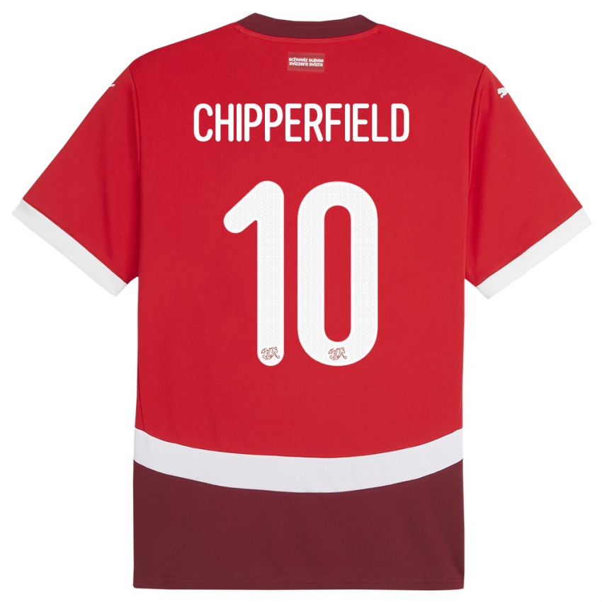 Niño Camiseta Suiza Liam Chipperfield #10 Rojo 1ª Equipación 24-26 La Camisa Argentina