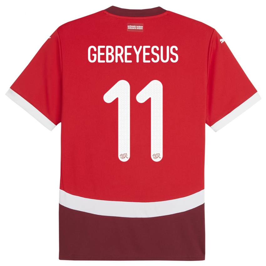 Niño Camiseta Suiza Esey Gebreyesus #11 Rojo 1ª Equipación 24-26 La Camisa Argentina