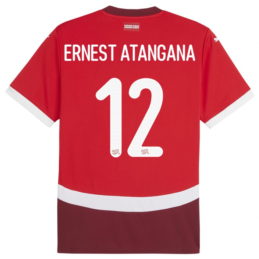 Niño Camiseta Suiza Brian Ernest Atangana #12 Rojo 1ª Equipación 24-26 La Camisa Argentina