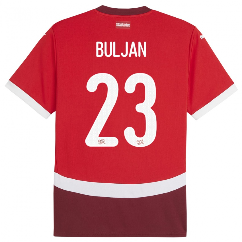 Niño Camiseta Suiza Leo Buljan #23 Rojo 1ª Equipación 24-26 La Camisa Argentina