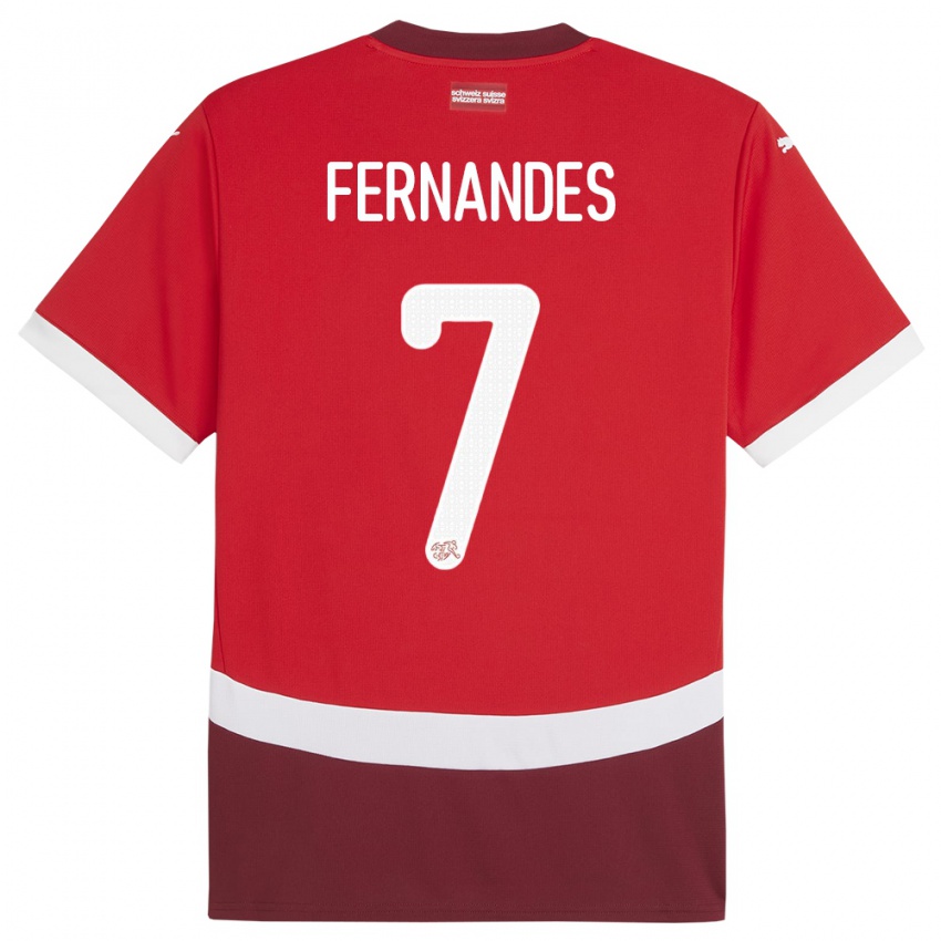 Niño Camiseta Suiza Ruben Fernandes #7 Rojo 1ª Equipación 24-26 La Camisa Argentina