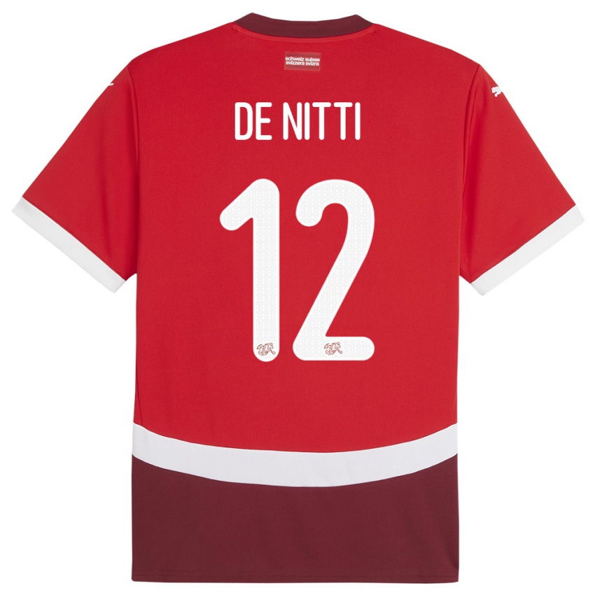 Niño Camiseta Suiza Gianni De Nitti #12 Rojo 1ª Equipación 24-26 La Camisa Argentina