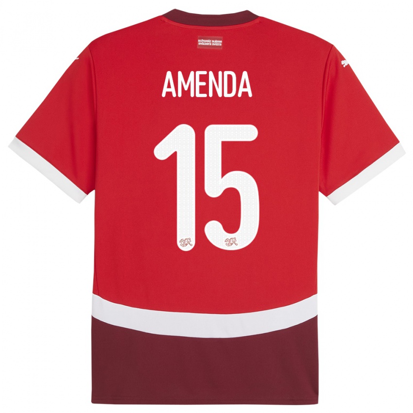 Niño Camiseta Suiza Aurele Amenda #15 Rojo 1ª Equipación 24-26 La Camisa Argentina