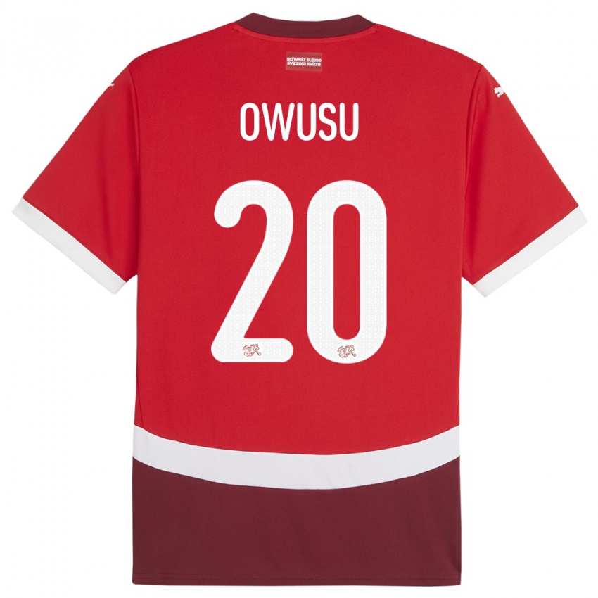 Niño Camiseta Suiza Tyron Owusu #20 Rojo 1ª Equipación 24-26 La Camisa Argentina