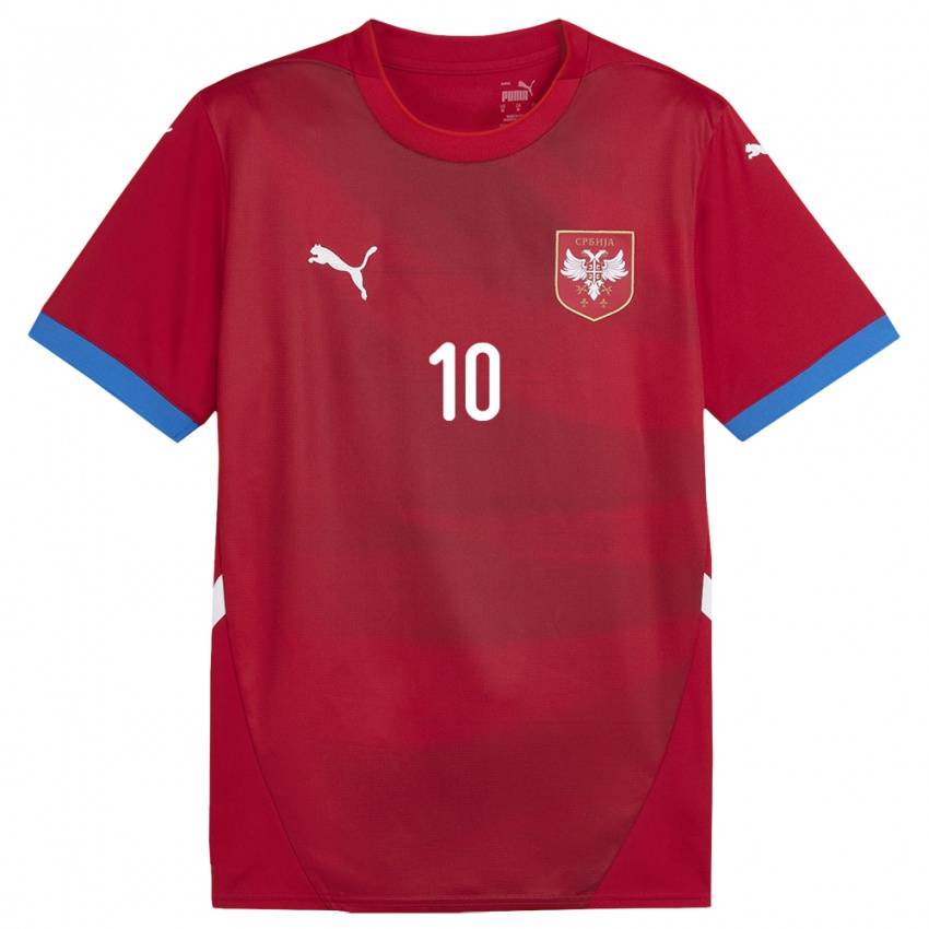 Niño Camiseta Serbia Mateja Radonjic #10 Rojo 1ª Equipación 24-26 La Camisa Argentina