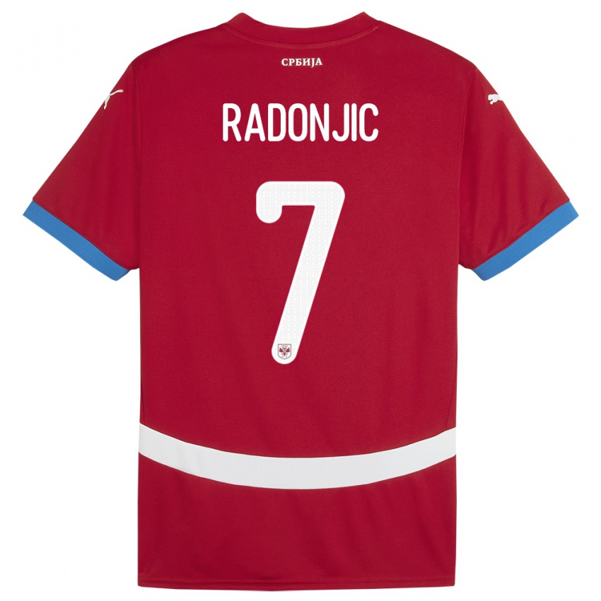 Niño Camiseta Serbia Nemanja Radonjic #7 Rojo 1ª Equipación 24-26 La Camisa Argentina