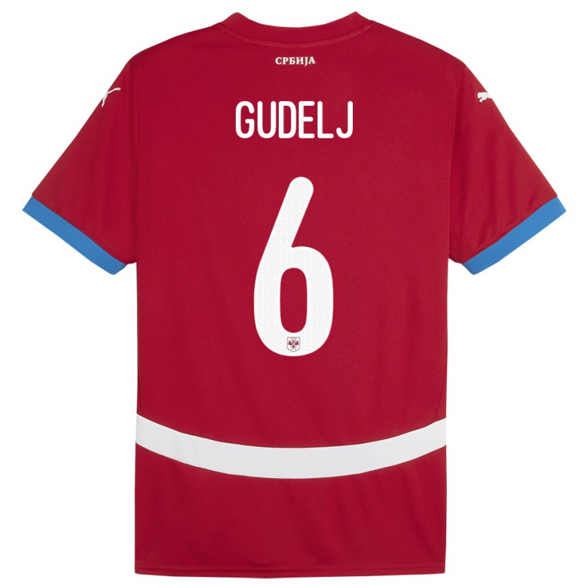 Niño Camiseta Serbia Nemanja Gudelj #6 Rojo 1ª Equipación 24-26 La Camisa Argentina