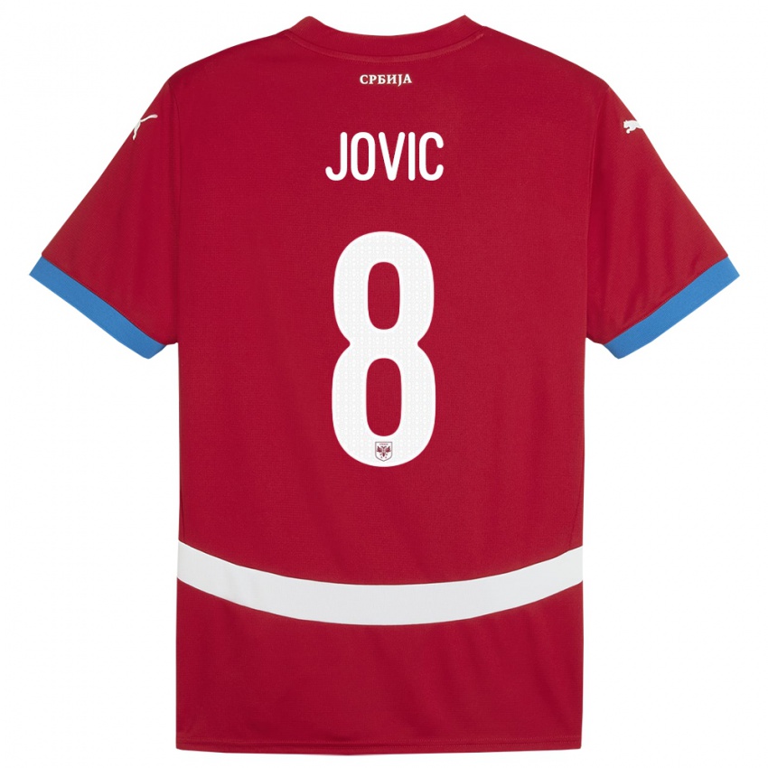 Niño Camiseta Serbia Luka Jovic #8 Rojo 1ª Equipación 24-26 La Camisa Argentina