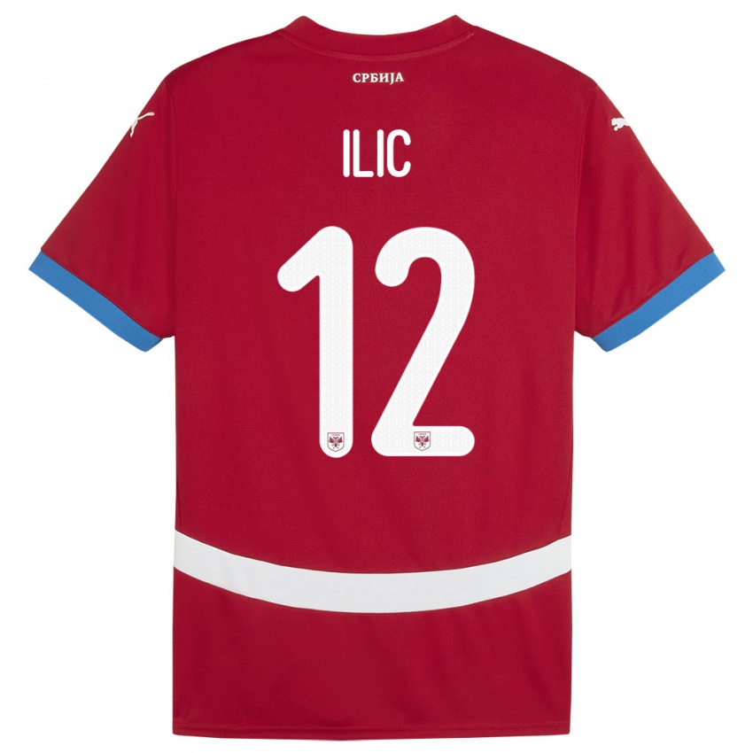 Niño Camiseta Serbia Marko Ilic #12 Rojo 1ª Equipación 24-26 La Camisa Argentina