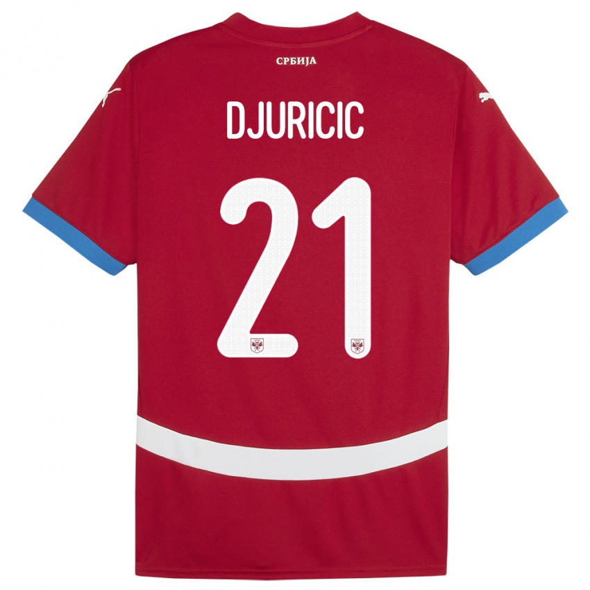 Niño Camiseta Serbia Filip Djuricic #21 Rojo 1ª Equipación 24-26 La Camisa Argentina