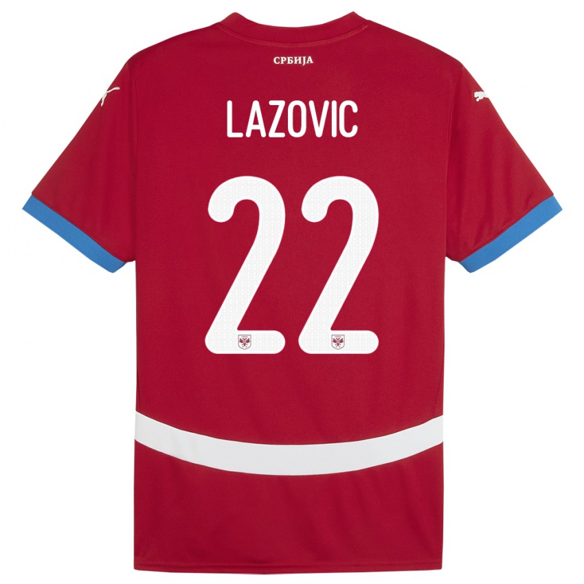 Niño Camiseta Serbia Darko Lazovic #22 Rojo 1ª Equipación 24-26 La Camisa Argentina