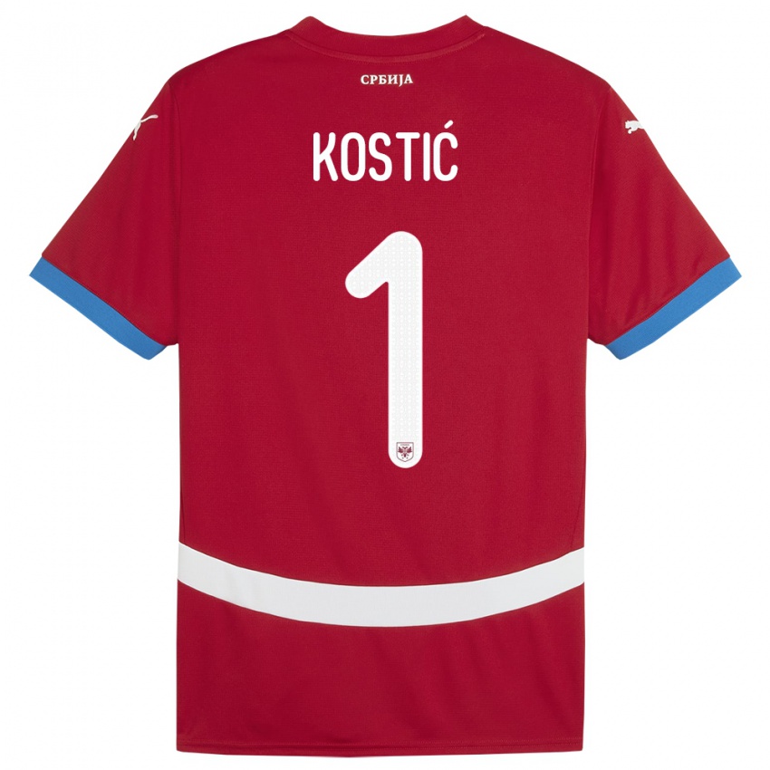 Niño Camiseta Serbia Milica Kostic #1 Rojo 1ª Equipación 24-26 La Camisa Argentina