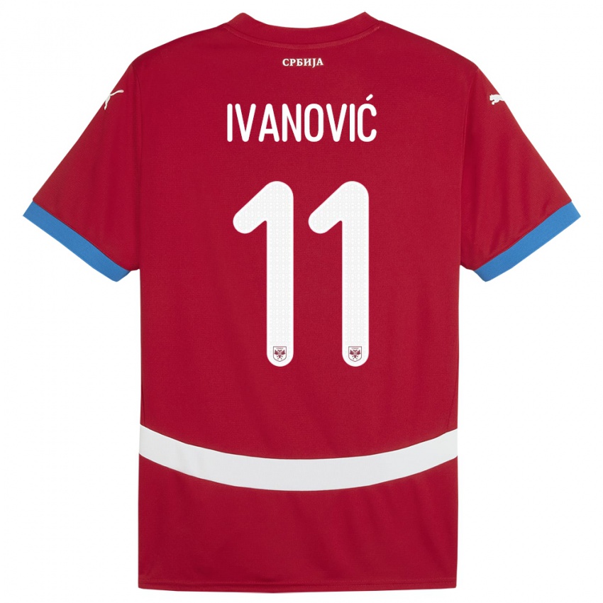 Niño Camiseta Serbia Miljana Ivanovic #11 Rojo 1ª Equipación 24-26 La Camisa Argentina