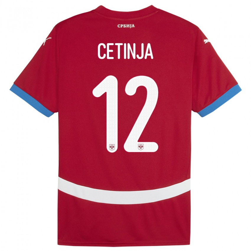 Niño Camiseta Serbia Sara Cetinja #12 Rojo 1ª Equipación 24-26 La Camisa Argentina