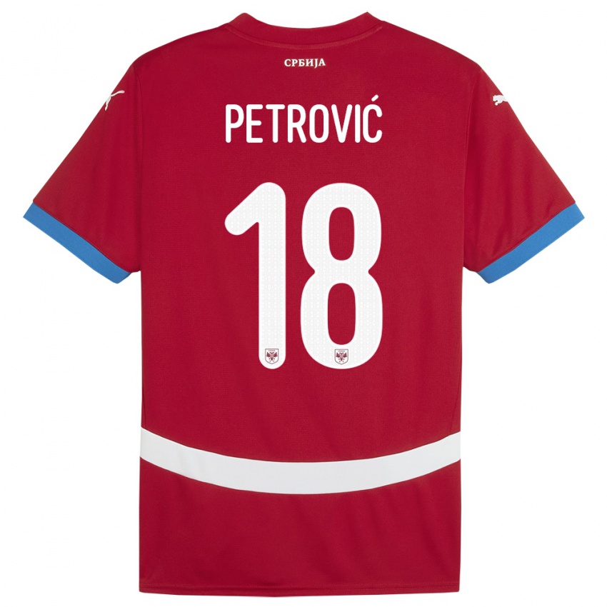 Niño Camiseta Serbia Emilija Petrovic #18 Rojo 1ª Equipación 24-26 La Camisa Argentina