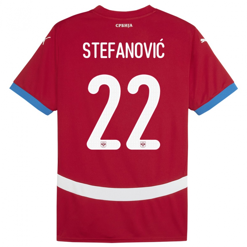 Niño Camiseta Serbia Dejana Stefanovic #22 Rojo 1ª Equipación 24-26 La Camisa Argentina