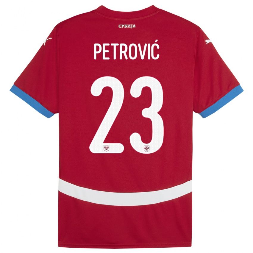 Niño Camiseta Serbia Jovana Petrovic #23 Rojo 1ª Equipación 24-26 La Camisa Argentina