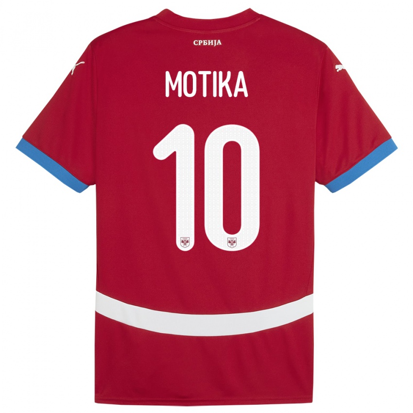 Niño Camiseta Serbia Nemanja Motika #10 Rojo 1ª Equipación 24-26 La Camisa Argentina