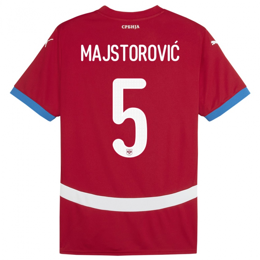 Niño Camiseta Serbia Milan Majstorovic #5 Rojo 1ª Equipación 24-26 La Camisa Argentina