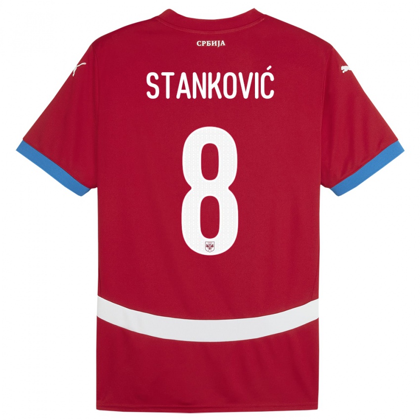 Niño Camiseta Serbia Aleksandar Stankovic #8 Rojo 1ª Equipación 24-26 La Camisa Argentina