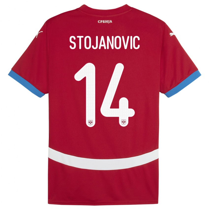 Niño Camiseta Serbia Matija Stojanovic #14 Rojo 1ª Equipación 24-26 La Camisa Argentina