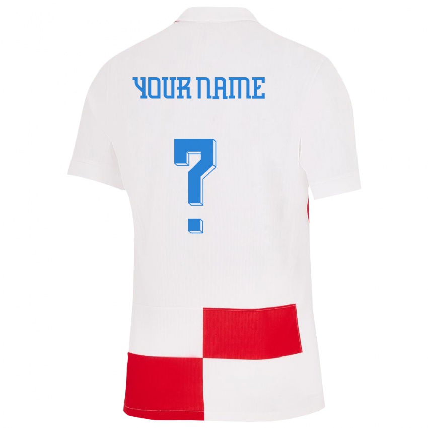 Niño Camiseta Croacia Su Nombre #0 Blanco Rojo 1ª Equipación 24-26 La Camisa Argentina