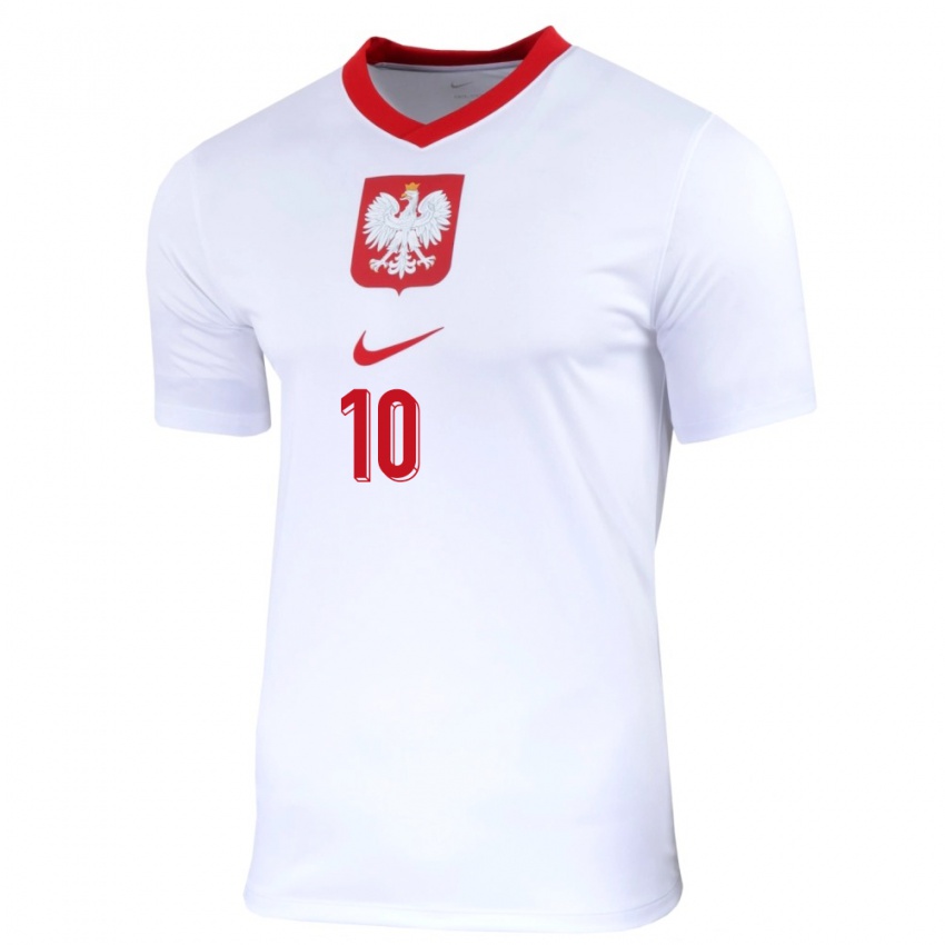 Niño Camiseta Polonia Piotr Zielinski #10 Blanco 1ª Equipación 24-26 La Camisa Argentina