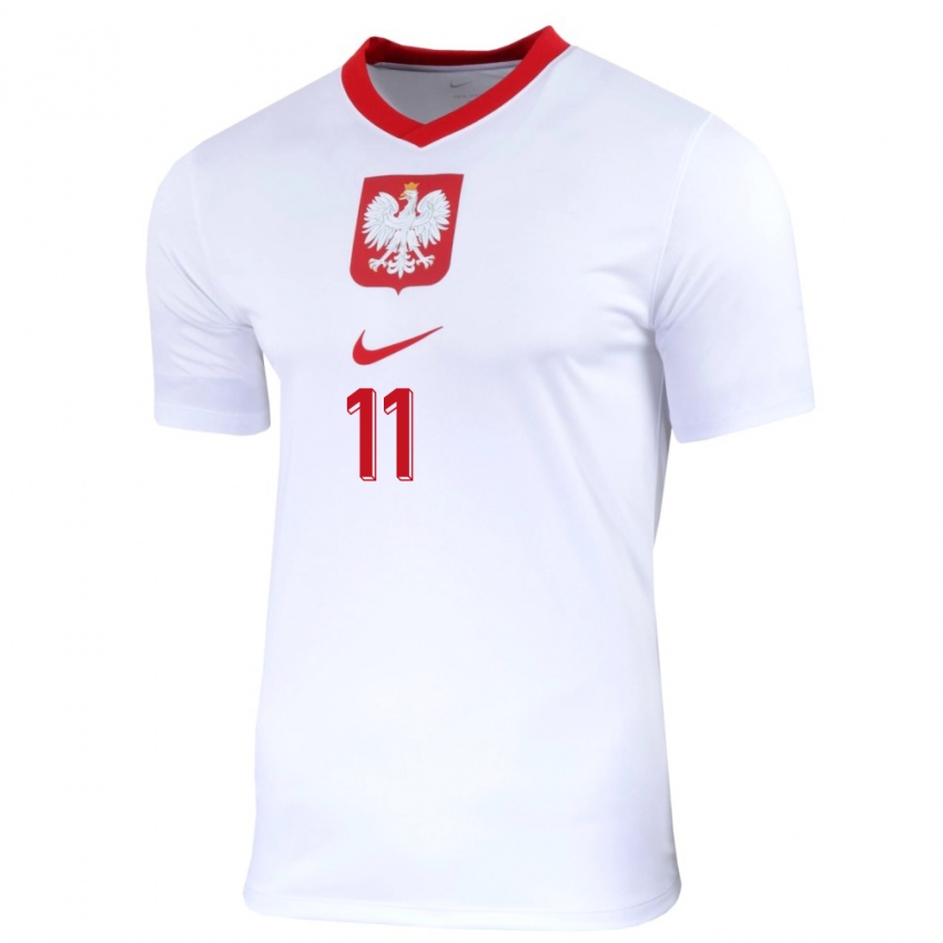 Niño Camiseta Polonia Ewelina Kamczyk #11 Blanco 1ª Equipación 24-26 La Camisa Argentina