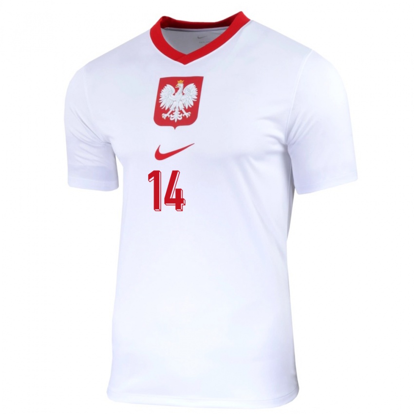 Niño Camiseta Polonia Mateusz Klich #14 Blanco 1ª Equipación 24-26 La Camisa Argentina