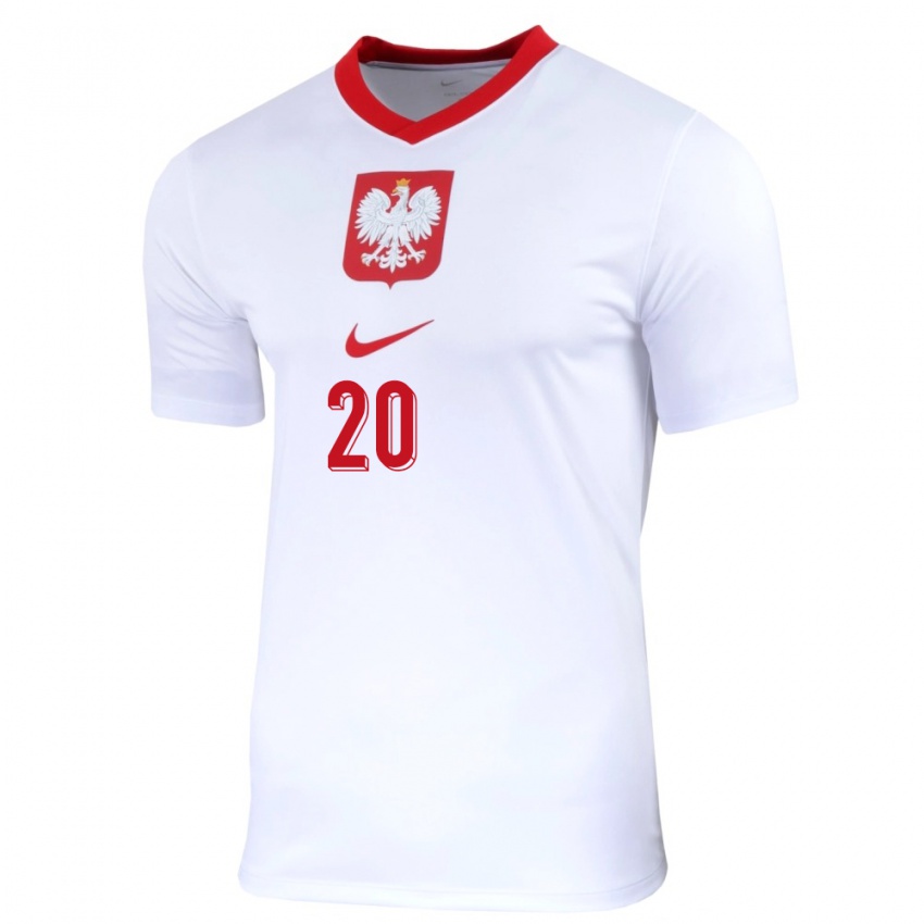 Niño Camiseta Polonia Kacper Duda #20 Blanco 1ª Equipación 24-26 La Camisa Argentina