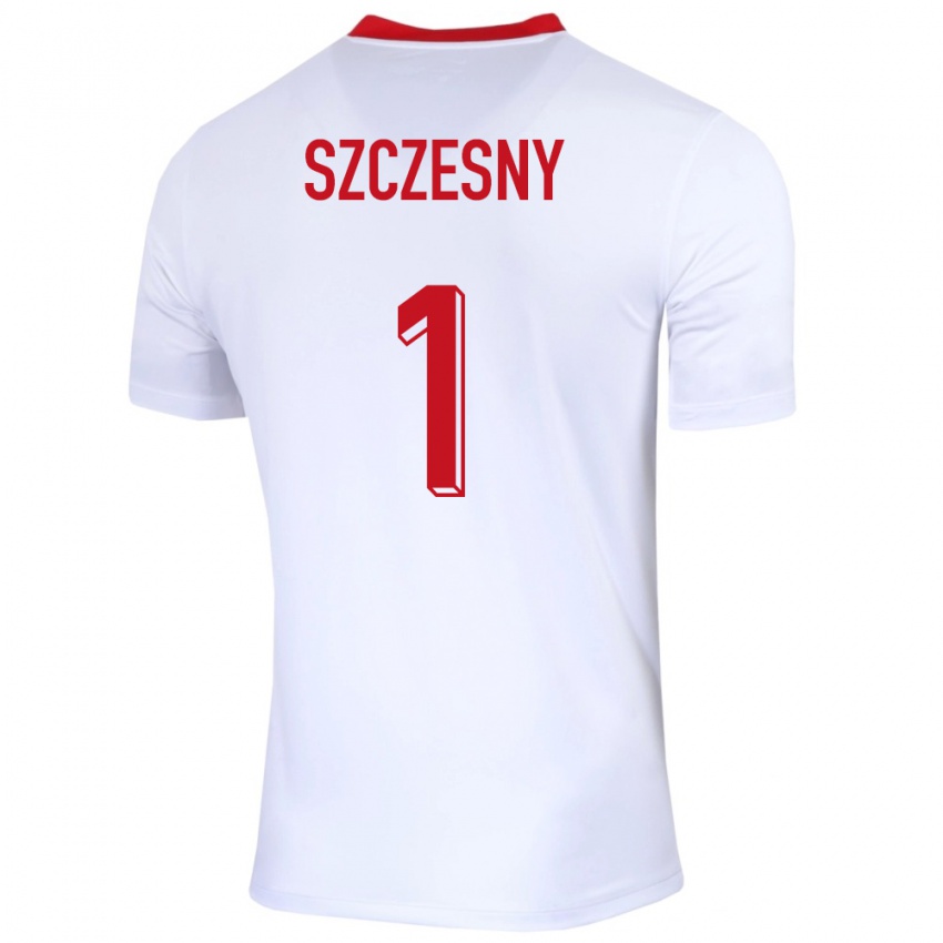 Niño Camiseta Polonia Wojciech Szczesny #1 Blanco 1ª Equipación 24-26 La Camisa Argentina