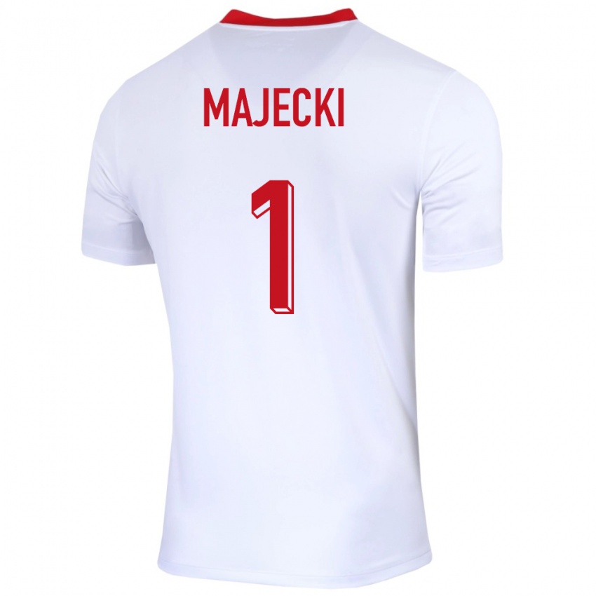 Niño Camiseta Polonia Radoslaw Majecki #1 Blanco 1ª Equipación 24-26 La Camisa Argentina