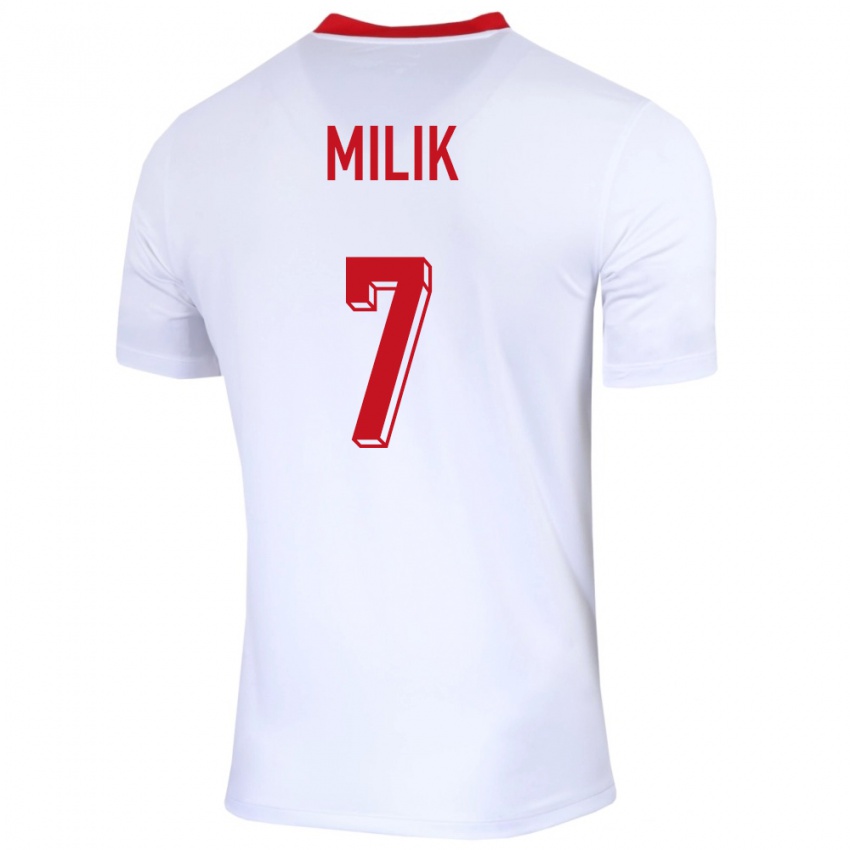 Niño Camiseta Polonia Arkadiusz Milik #7 Blanco 1ª Equipación 24-26 La Camisa Argentina