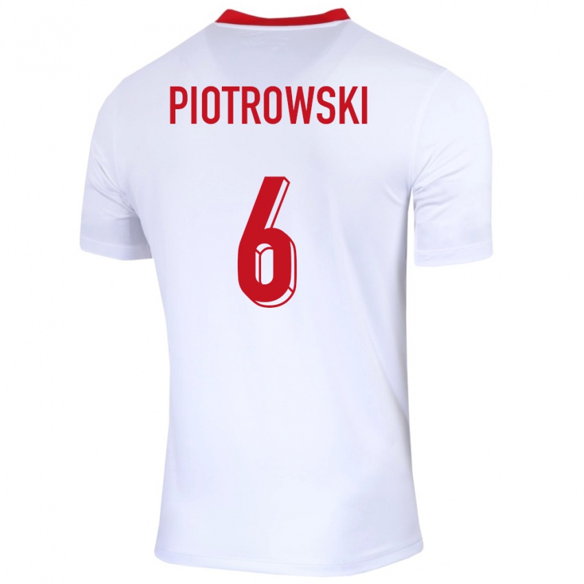 Niño Camiseta Polonia Jakub Piotrowski #6 Blanco 1ª Equipación 24-26 La Camisa Argentina