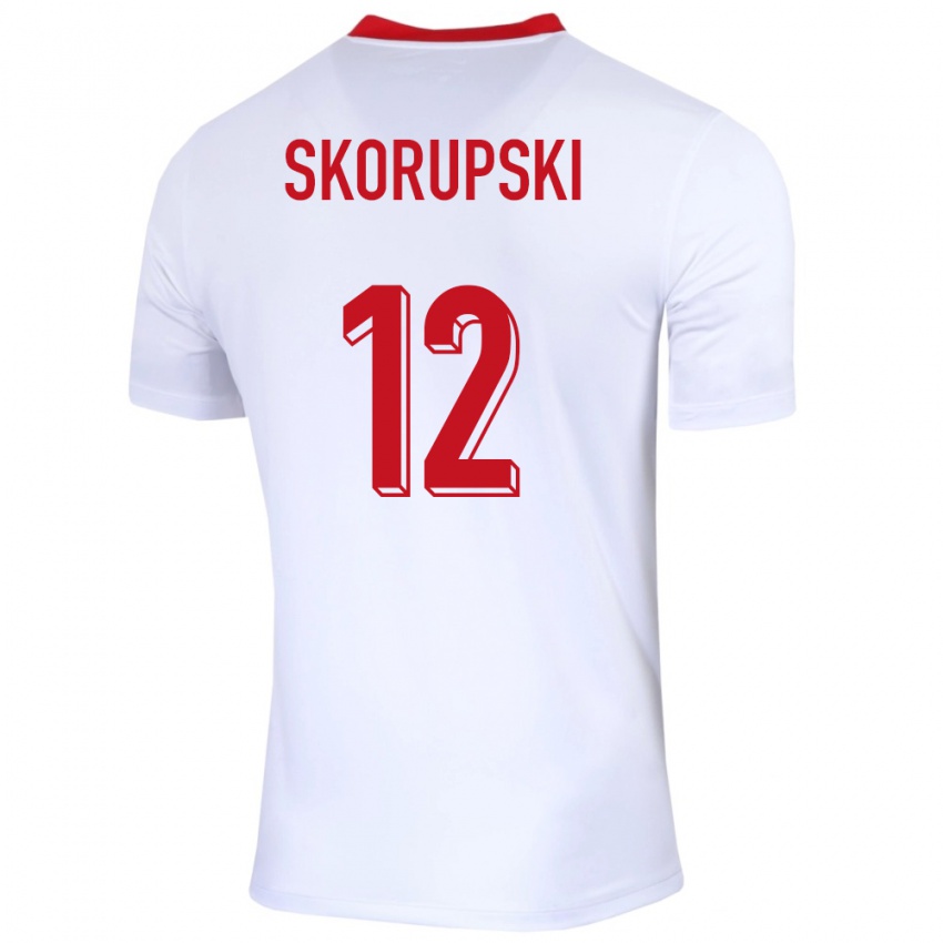 Niño Camiseta Polonia Lukasz Skorupski #12 Blanco 1ª Equipación 24-26 La Camisa Argentina