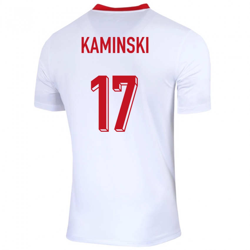 Niño Camiseta Polonia Jakub Kaminski #17 Blanco 1ª Equipación 24-26 La Camisa Argentina