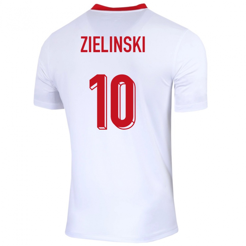 Niño Camiseta Polonia Piotr Zielinski #10 Blanco 1ª Equipación 24-26 La Camisa Argentina