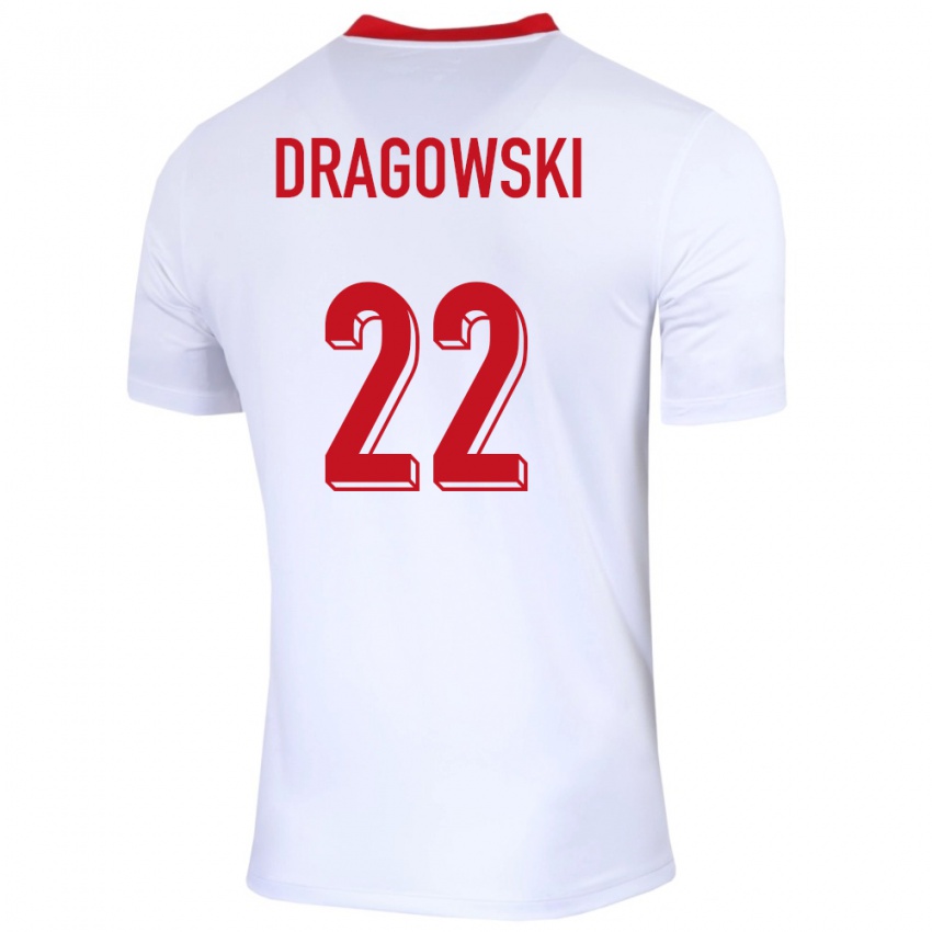 Niño Camiseta Polonia Bartlomiej Dragowski #22 Blanco 1ª Equipación 24-26 La Camisa Argentina