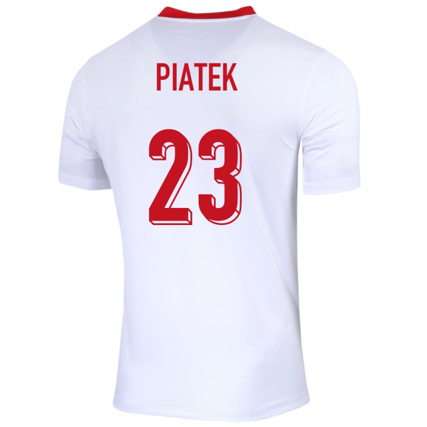 Niño Camiseta Polonia Krzysztof Piatek #23 Blanco 1ª Equipación 24-26 La Camisa Argentina