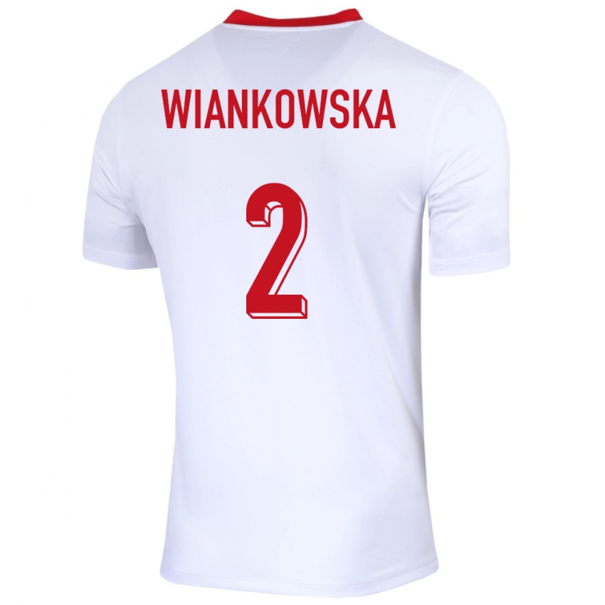 Niño Camiseta Polonia Martyna Wiankowska #2 Blanco 1ª Equipación 24-26 La Camisa Argentina