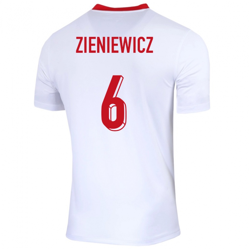 Niño Camiseta Polonia Wiktoria Zieniewicz #6 Blanco 1ª Equipación 24-26 La Camisa Argentina