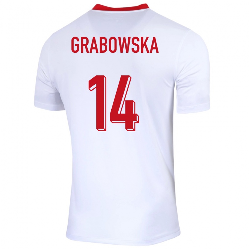 Niño Camiseta Polonia Dominika Grabowska #14 Blanco 1ª Equipación 24-26 La Camisa Argentina