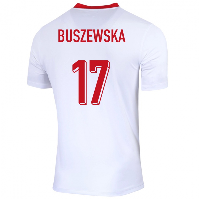 Niño Camiseta Polonia Zofia Buszewska #17 Blanco 1ª Equipación 24-26 La Camisa Argentina