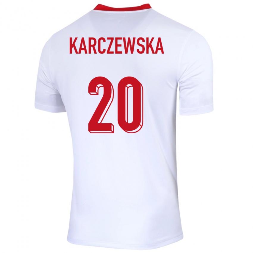 Niño Camiseta Polonia Nikola Karczewska #20 Blanco 1ª Equipación 24-26 La Camisa Argentina