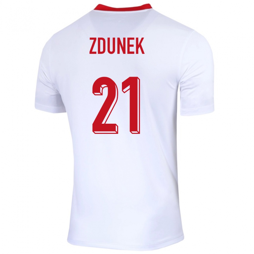 Niño Camiseta Polonia Emilia Zdunek #21 Blanco 1ª Equipación 24-26 La Camisa Argentina