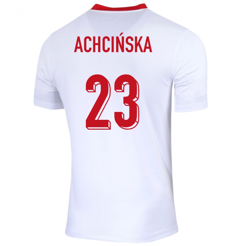 Niño Camiseta Polonia Adriana Achcinska #23 Blanco 1ª Equipación 24-26 La Camisa Argentina